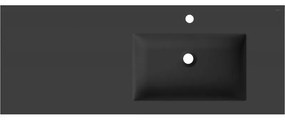 Mexen Otis, umývadlo na zapustenie 121 x 46,5 cm, pravé, čierna matná, 25181271P