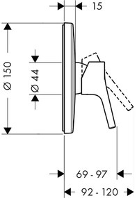 Hansgrohe Talis S, sprchová batéria pod omietku, chrómová, HAN-72605000