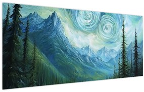 Obraz - Krajina s nádychom Van Gogha (120x50 cm)