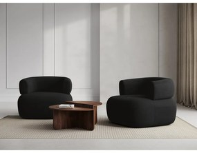 Čierne kreslo z textílie buklé Jenny – Micadoni Home