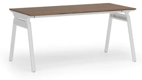 Kancelársky stôl PRIMO SIGMA, 1600 x 800 mm, biela podnož, orech