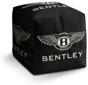 Sablio Taburet Cube Logo Bentley Čierny: 40x40x40 cm