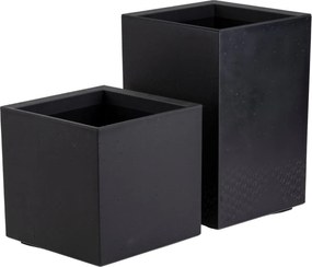 Sada 2 ks květináčů BETONIQUE 40x40/60x40 cm beton černá