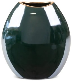 Váza AMORA2 01 tmavozelená / zlatá