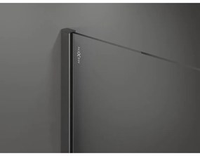 Mexen Kioto, sprchová zástena Walk-In 130 x 200 cm, 8mm číre sklo čierny vzor, grafitový profil, 800-130-101-66-78