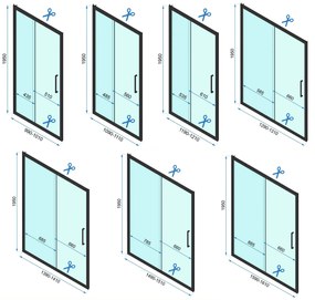 Rea Rapid Slide, 3-stenový sprchovací kút 100 (dvere) x 80 (stena) x 80 (stena) x 195 cm, 6mm číre sklo, zlatý lesklý profil, KPL-09416