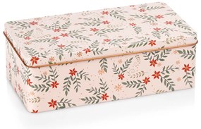 VILDE Plechová dóza na pečivo / sušienky, vianočný motív - 21,5 x 12 x 7 cm