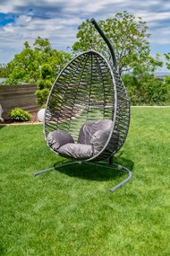 AKCIA Svetlosivé závesné kreslo bez stojana NARS II. akosť