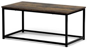 Stůl konferenční, 90x48x41 cm, MDF, dekor staré dřevo, černý kov