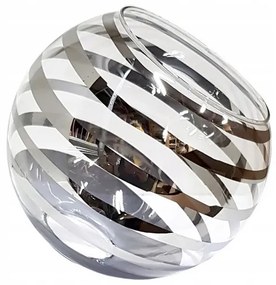 BERGE Sklenená LED nástenná lampa 1xE27 - gulička s horizontálnymi pruhmi