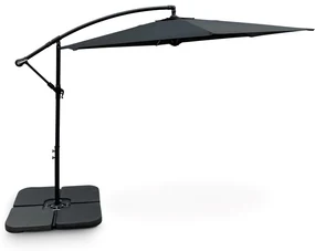Noela Záhradný slnečník Hook pr. 3m čierny + závažie