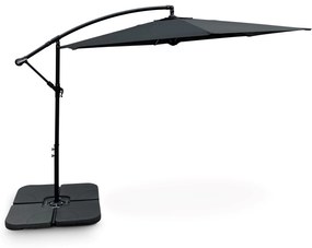 Záhradný slnečník Hook pr. 3m čierny + závažie