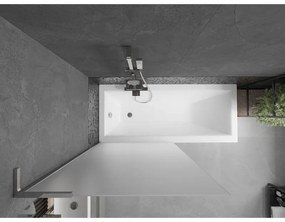 Mexen Next L, 1-krídlová vaňová zástena 90 x 150 cm, 6mm sklo námraza, chrómový profil, 895-090-000-03-30-01