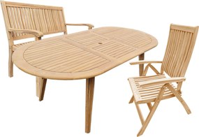 Doppler TECTONA - drevený rozťahovací teakový stôl 150/200x95 cm - 2. KVALITA (N294)