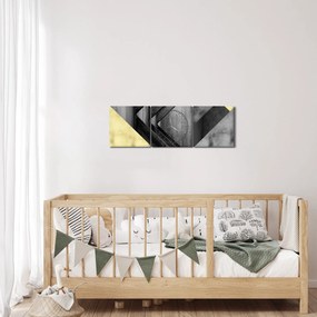 Obraz - Textúrované tvary (s hodinami) (90x30 cm)