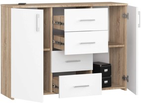 Komoda Torvi K 110,4 cm dub sonoma/biela