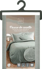 Zelené 3-dielne bavlnené obliečky na dvojlôžko/predĺžené 240x220 cm Meline – douceur d'intérieur