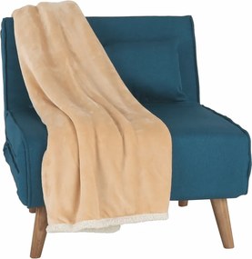 KONDELA Farido rozkladacie kreslo tyrkysová / dub