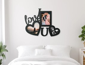 drevko Drevený fotorámik na stenu I love U Rozmer obrazu: 31 x 40 cm, Farba dekorácie: Čierna