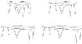 AVERY Dub Artisan/spodok béžový- LOFTOVÝ / PRIEMYSELNÝ STÔL DO OBÝVAČKY/ JEDÁLNE ROZKLADACÍ DO 330 cm!