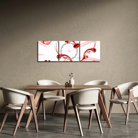 Obraz srdca z dymu (s hodinami) (90x30 cm)