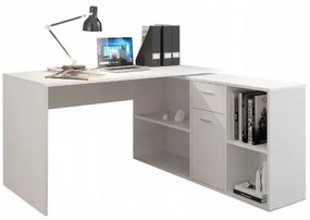 Kancelársky stôl v tvare L - biely