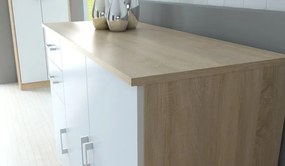 Komoda 3-dverová Universal, dub sonoma/biela