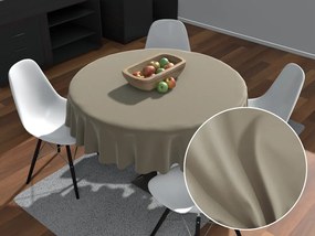 Biante Okrúhly bavlnený saténový obrus ST-021 Latte Ø 140 cm