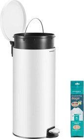 Okrúhly odpadkový kôš Jelis 30 L biely