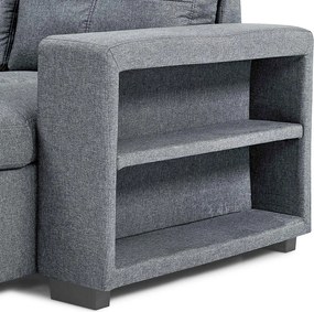 Univerzálna rohová rozkladacia sedacia súprava Catini PORTIVA s úložným priestorom a USB sivá