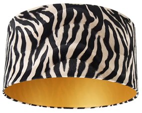 Zamatový tienidlo lampy Zebra Print 50/50/25 zlatý interiér