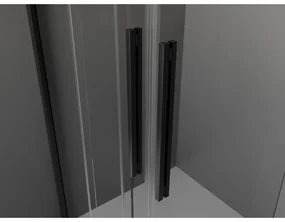 Mexen Velar L Duo, posuvné sprchové dvere do otvoru 160 cm, 8mm číre sklo, čierna matná, 871-160-003-02-70
