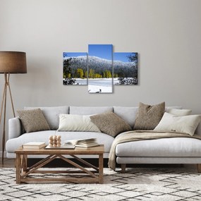 Obraz - zasnežené hory v zime (90x60 cm)