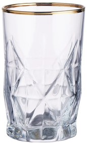 UPSCALE Poháre na liehoviny so zlatým okrajom 110 ml