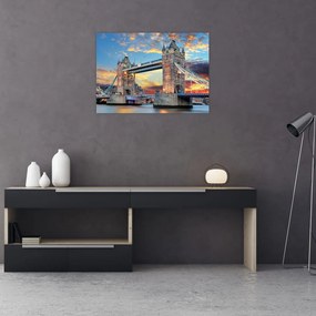 Sklenený obraz - Tower Bridge, Londýn, Anglicko (70x50 cm)