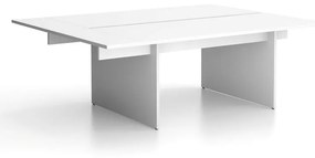 Stôl double SOLID + 1x prísed, 2100 x 1650 x 743 mm, biela
