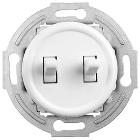 Elhard Vypínač Retro Klasik sériový č.5, biely - kompletný KL5205W