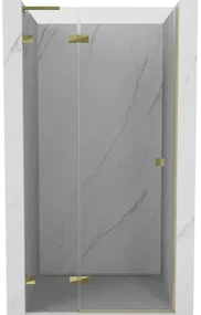 Mexen, Mexen Lunar L ľavé otočné sprchové dvere 105 cm, transparentné, zlaté - 834L-105-000-50-00-L