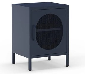 Tmavomodrý kovový nočný stolík Diora – Marckeric