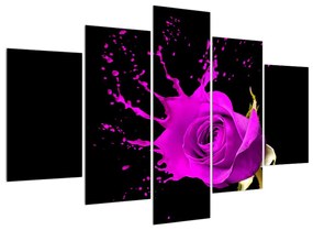 Obraz fialovej ruže (150x105 cm)