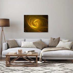 Sklenený obraz abstraktnej žltej špirály (70x50 cm)