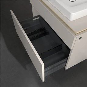 VILLEROY &amp; BOCH Legato závesná skrinka pod umývadlo (umývadlo v strede), 2 zásuvky, 800 x 500 x 550 mm, Soft Grey, B67900VK