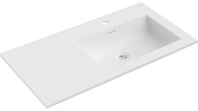 Mexen Otis, umývadlo na zapustenie 91 x 46,5 cm, pravé, biela matná, 25189001P