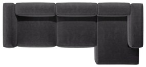 Tmavosivá menčestrová rohová pohovka (pravý roh/s leňoškou) Bergamo – Cosmopolitan Design