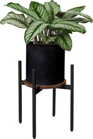 Okrúhly stojan na kvety TAYLOR ⌀ 32 cm, rustikálne hnedá/čierna