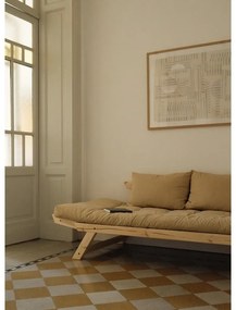 Rozkladacia pohovka so zeleným poťahom Karup Design Bebop Natural/Olive Green