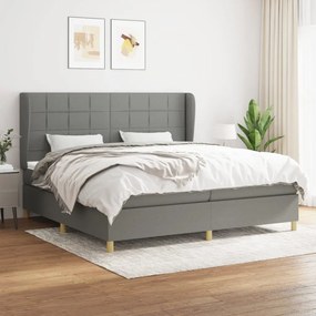 Boxspring posteľ s matracom tmavosivá 200x200 cm látka 3128550
