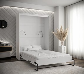 Sklápacia posteľ Peko 140x200cm, biala/dub artisan, vertikálne