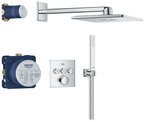 GROHE Precision SmartControl sprchový systém pod omietku, horná sprcha 2jet 310 x 310 mm, tyčová ručná sprcha 1jet, chróm, 34875000