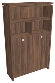 Vysoká šatníková skriňa Verno 128 x 46 x 210 cm, s regálom, orech